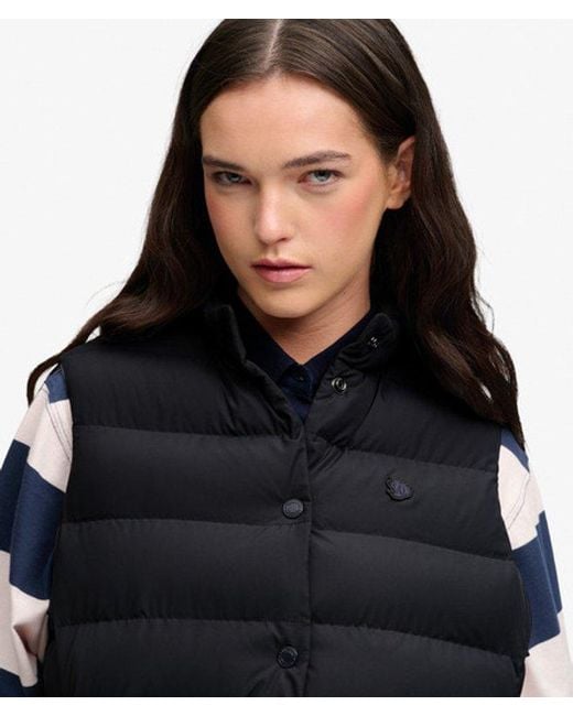 Superdry Blue Padded Snap Gilet