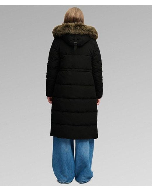 Superdry Black & Co Everest Long Puffer Coat