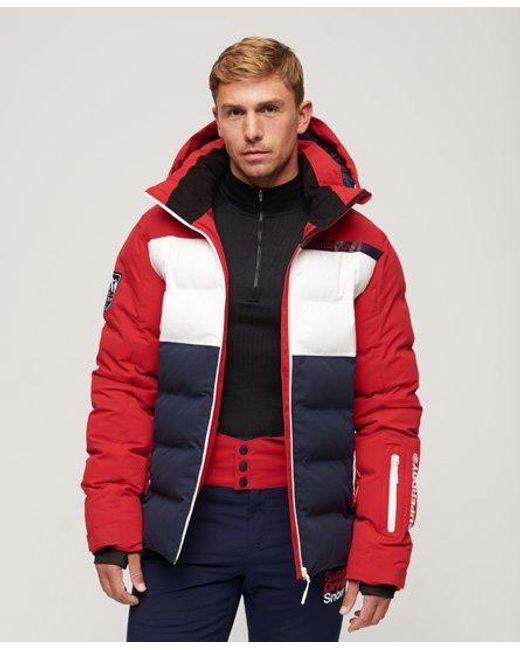 Superdry Red Sport Ski Radar Pro Puffer Jacket for men