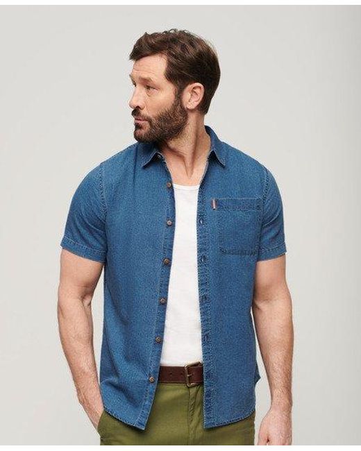 Chemise à Manches Courtes Vintage Loom Taille: L Superdry pour homme en coloris Blue