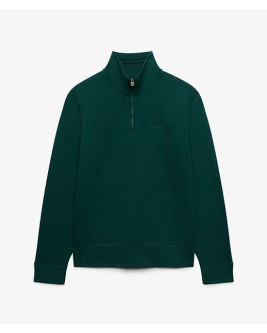 Superdry Green & Co Essential Serif Logo Half Zip Sweatshirt for men