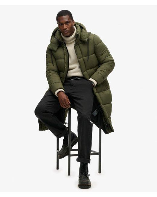 Superdry Green & Co Ripstop Long Puffer Coat for men