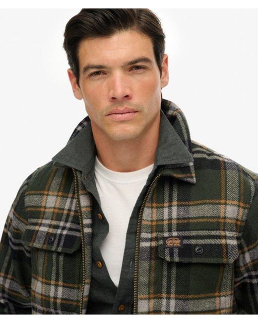 Superdry Green & Co Wool Blend Miller Zip Overshirt for men