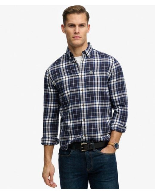 Superdry Blue & Co Long Sleeve Cotton Lumberjack Shirt for men