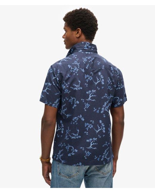 Superdry Blue & Co Short Sleeve Beach Shirt for men