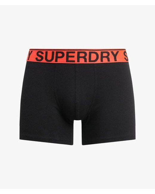 Superdry White & Co Classic Logo Print Cotton Boxer Triple Pack for men