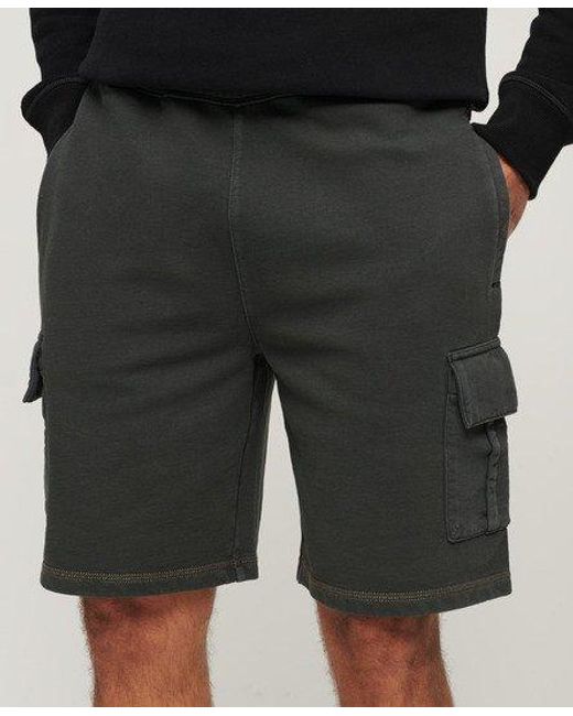 Superdry Black Contrast Stitch Cargo Shorts for men