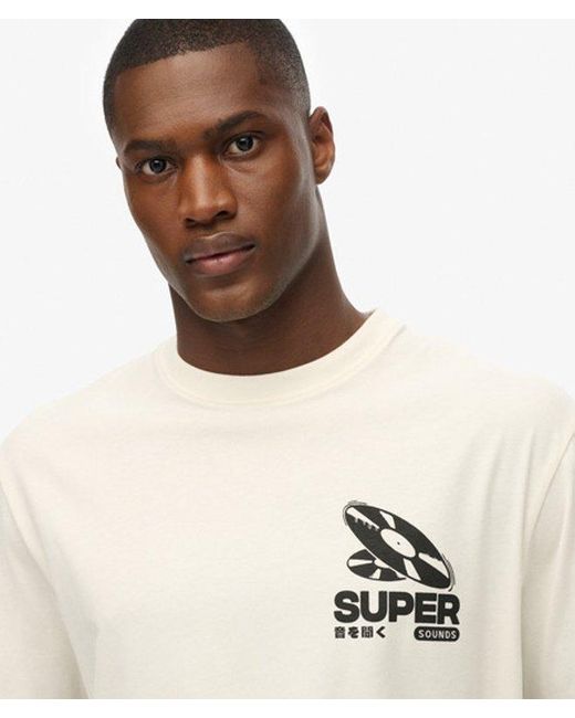 Superdry Natural Record Label Oversized T-shirt for men