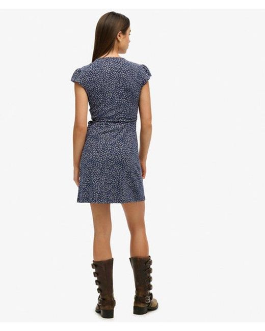 Superdry Blue Athletic Essentials Wrap Dress