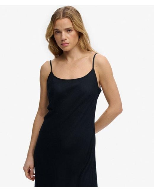 Superdry Black & Co Bias Cut Maxi Slip Dress