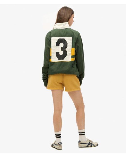 Superdry Yellow & Co Loose Fit Embroidered Vintage Wash Sweat Shorts