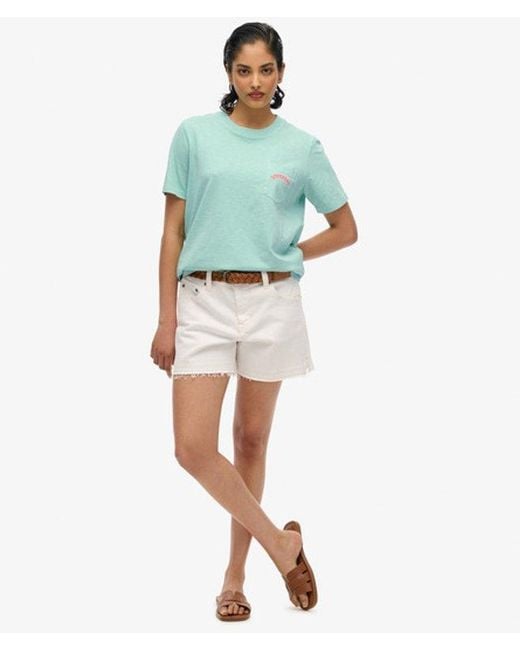 Superdry Blue & Co Essential Logo Garment Dye Pocket T-shirt