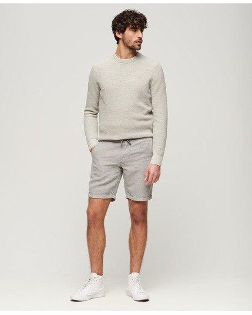 Superdry White Textured Crew Knitted Jumper for men