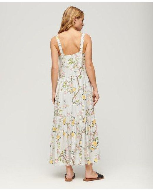 Superdry Natural Woven Tiered Maxi Dress
