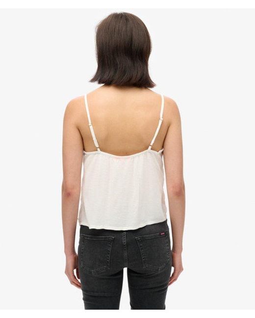 Superdry White & Co Ladies Slim Fit Lace Ibiza Sheer Cami Top
