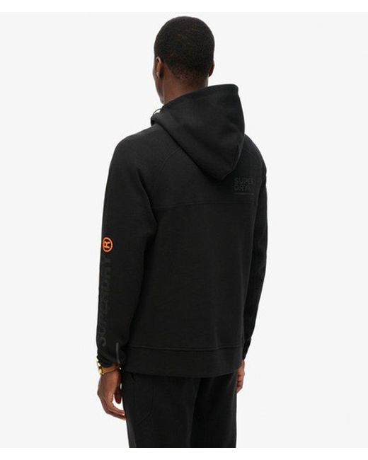 Superdry Black & Co Tech Logo Loose Hoodie for men