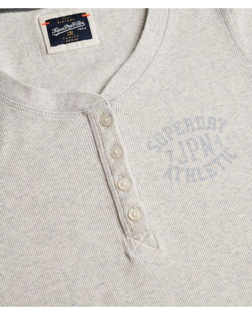 Superdry Gray & Co Athletic Button Down Long Sleeve Top