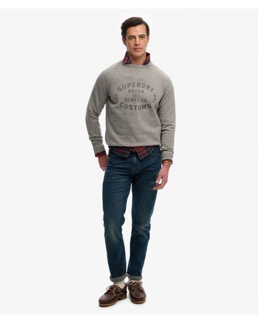 Superdry Gray The Merchant Store - Vintage Print Sweatshirt for men