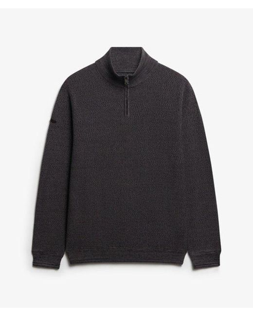 Superdry Black & Co Cotton Texture Half-zip Jumper for men