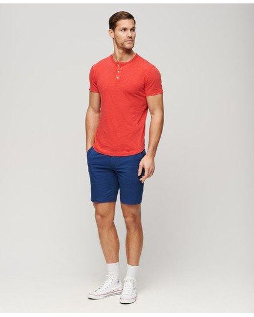 Superdry Red Short Sleeve Grandad Top for men