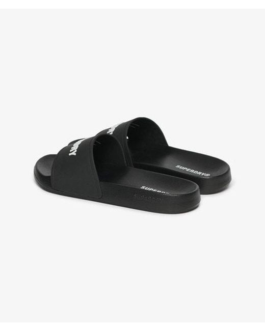 Superdry Black & Co Logo Pool Sliders for men
