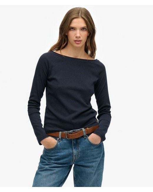 Superdry Blue & Co Bardot Off Shoulder Top