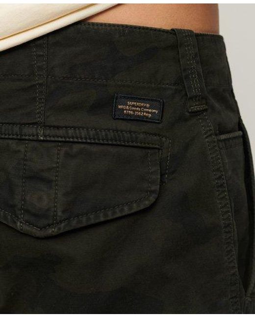 Superdry Black Organic Cotton Core Cargo Shorts for men
