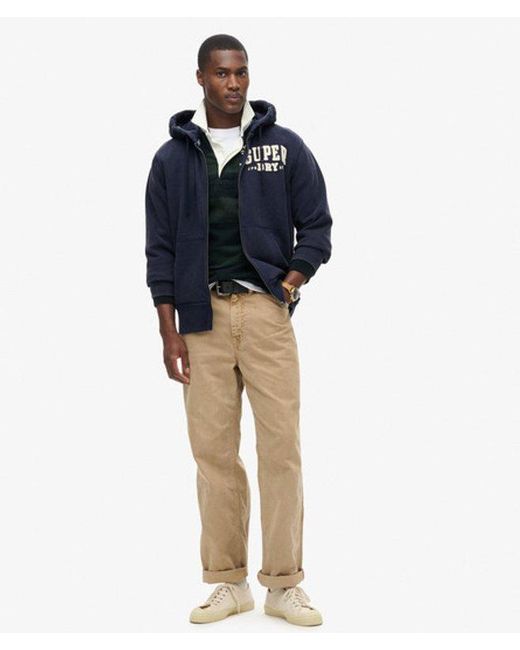 Superdry Blue & Co Vintage Athletic Zip Hoodie for men