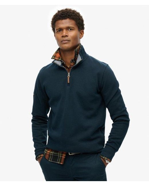 Superdry Blue & Co Core Pique Half Zip Sweatshirt for men