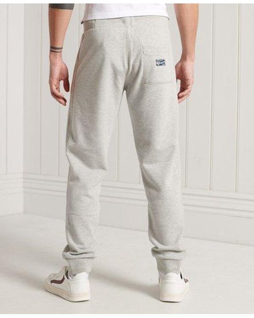 Superdry Gray Collegiate State Loopback Jogger Pumice Stone Marl for men