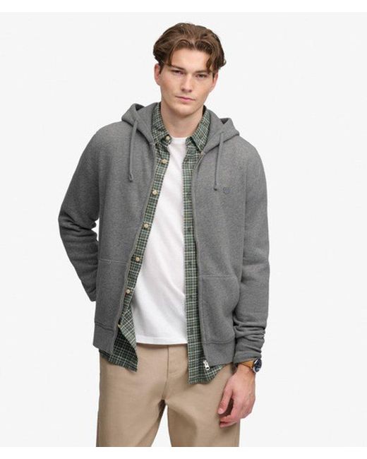 Superdry Gray & Co Essential Logo Zip Hoodie for men