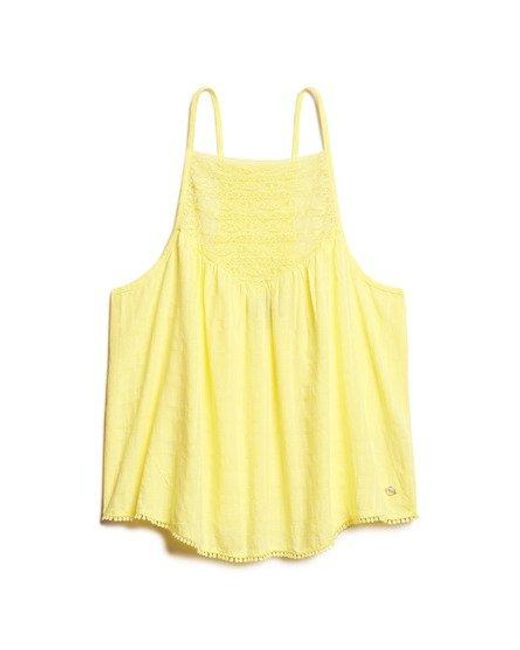 Superdry Yellow Lace Cami Beach Top