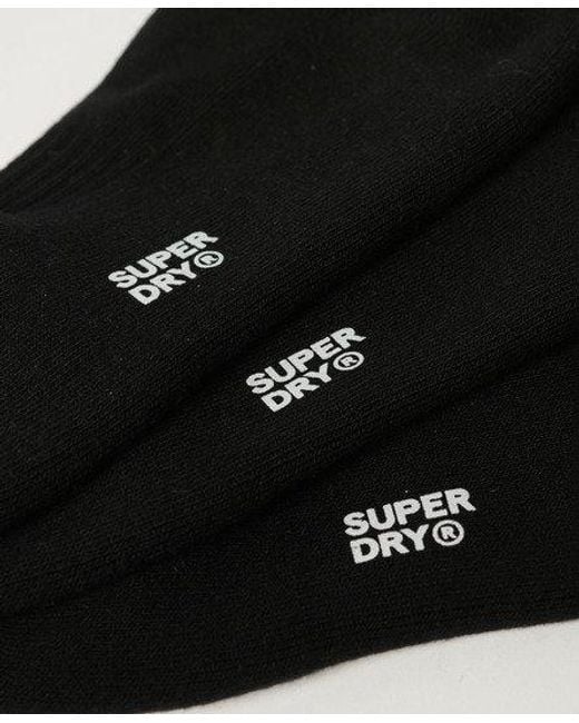 Superdry Black Trainer Sock 3 Pack