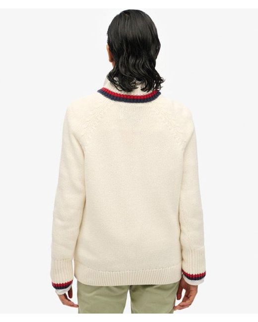 Superdry Natural Tipped Half Zip Jumper