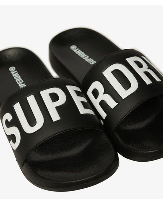 Superdry Black & Co Core Graphic Pool Sliders for men