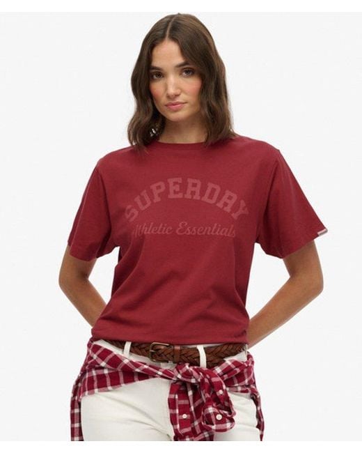 Superdry Red Athletic Essentials Loose T-shirt
