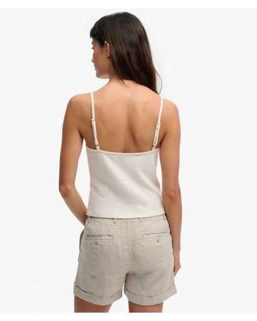 Superdry Gray & Co Athletic Essentials V Neck Pointelle Cami Top