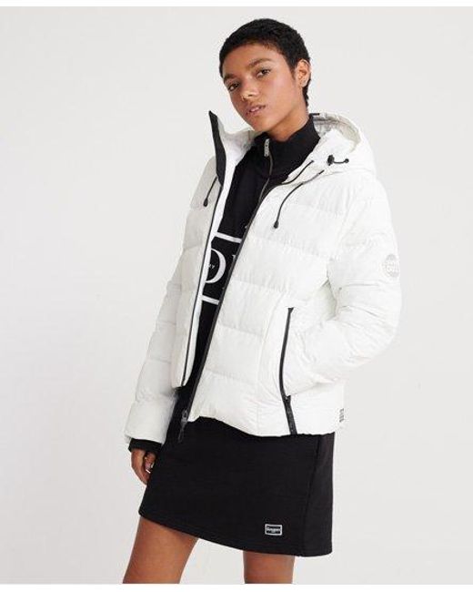 superdry white puffer jacket