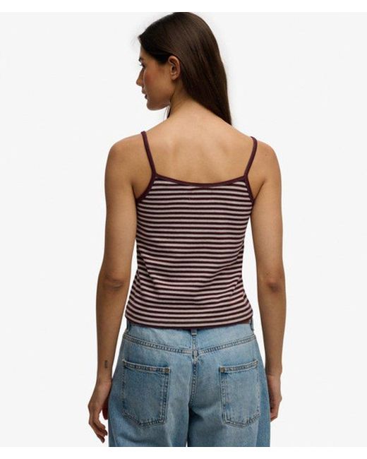 Superdry Black & Co Athletic Essentials Stripe Cami