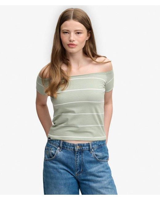 Superdry Natural & Co Bardot Short Sleeve Off Shoulder Top