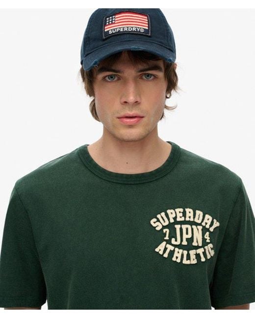 Superdry Green Vintage Athletic Short Sleeve T-shirt for men