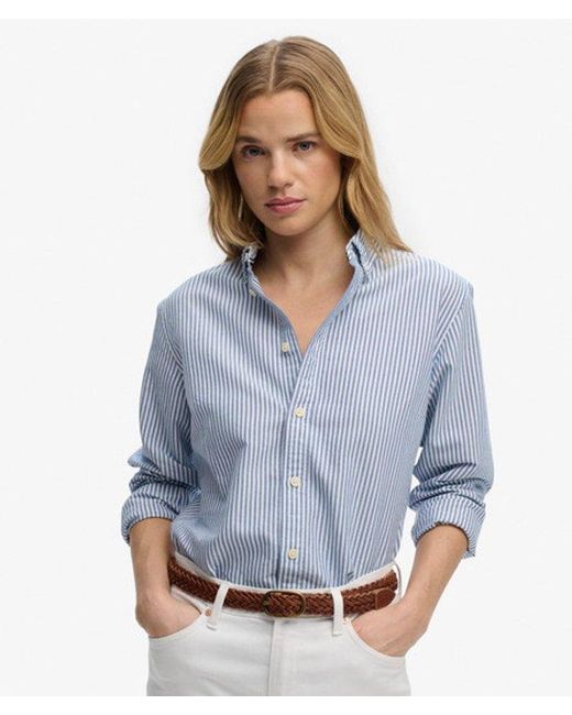 Superdry Blue & Co Slim Oxford Long Sleeve Shirt
