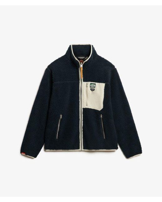 Superdry Blue & Co Vintage Retro Borg Fleece Jacket for men