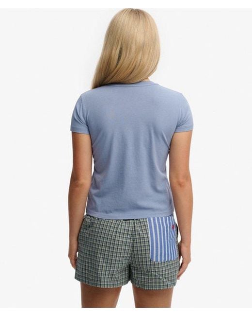 Superdry Blue Athletic Essentials Fitted Graphic T-shirt