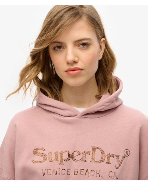 Superdry Red & Co Venue Metallic Relaxed Hoodie