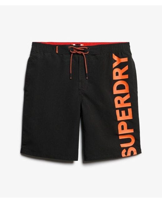 Homme Short De Surf Classique À Logo Longueur 48 Cm Taille Superdry pour homme en coloris Black