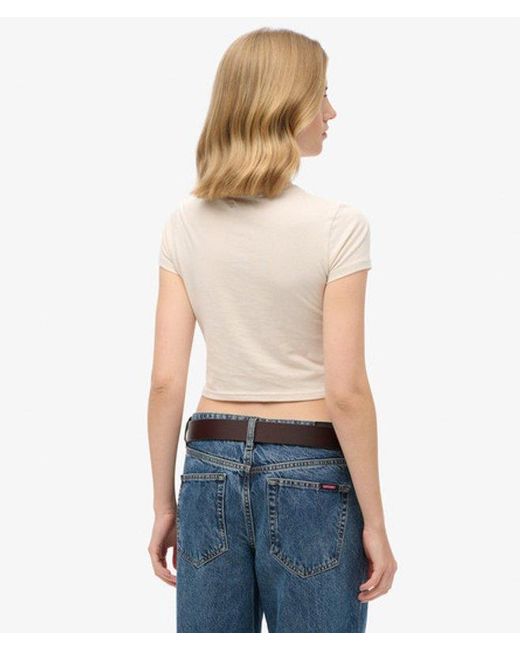 Superdry Blue & Co Vintage Stripe Crop T-shirt