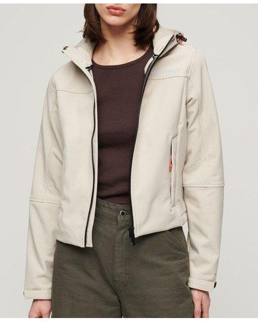 Superdry Natural Ladies Slim Fit Hooded Soft Shell Trekker Jacket