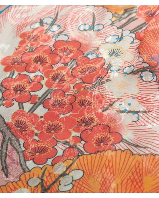 Superdry White Floral Print Jacquard Hanky Hem Dress