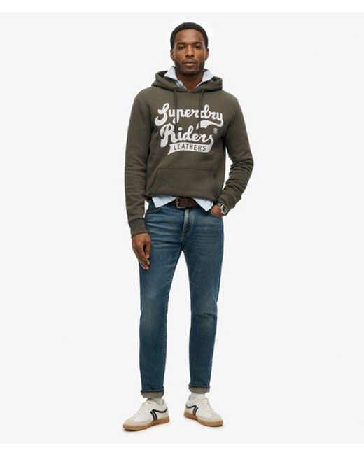 Superdry Gray Leathers Hoodie for men